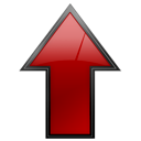 red, Arrow, Up Black icon