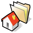 Home, beos, Folder Black icon