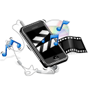 Multimedia, video, Apple, Note, Earphone, Iphone, music Black icon
