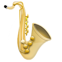 instrument, music, jazz, saxophone Black icon