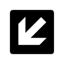 Arrow, Left, Down Black icon