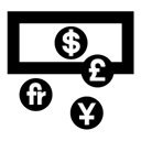 Money, Cash, Bank, funds, Atm Black icon