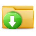 Folder, Arrow, download Black icon