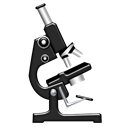 Biology, microscope, science Black icon