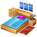 bedroom, Bed, hotelroom, sleep, furniture Black icon