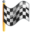 Checkered, flag, Goal Black icon