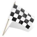 Goal, Checkered, flag Black icon
