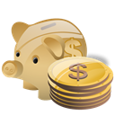 savings, piggy bank, deposit, Money, Cash Black icon