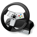 gaming, steering wheel, controller Black icon