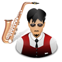Musician, saxophone Black icon