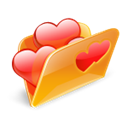 Folder, love, Hearts Black icon
