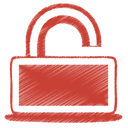 red, Lock Firebrick icon