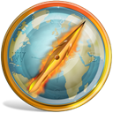 Firefox, Browser, compass Black icon