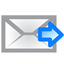 Email, envelope, Forward, right DarkGray icon