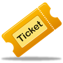 Ticket, tix, movie Black icon