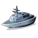 Destroyer, warship Black icon