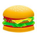 food, hamburger, Fast food, junk food, Burger Orange icon