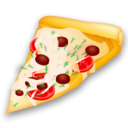 Pizza, food, slice, Fast food, 128 Black icon