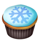 snowflake, cake, food Black icon