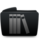 Folder, Library Black icon