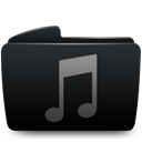 music, Folder, itunes Black icon