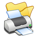 printer, yellow, Folder Black icon