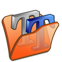 Folder, Orange, Font Black icon