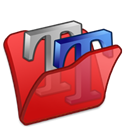 Font, Folder, red Black icon