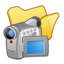 yellow, videos, Folder Black icon