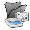 &, Cameras, Folder, scanners Black icon