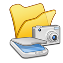 scanners, Folder, &, Cameras, yellow Black icon
