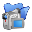 videos, Blue, Folder Black icon