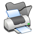Folder, printer Black icon