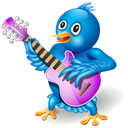 music, twitter, guitar Black icon