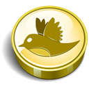 twitter, coin, Money, bird, Cash Black icon