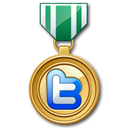 twitter, winner, Prize, medal Black icon
