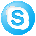 Social, button, Skype, round, Blue DeepSkyBlue icon