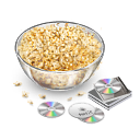 popcorn, movie, snack Black icon