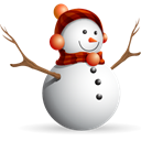 christmas, snow man Black icon