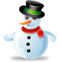 winter, christmas, snowman Black icon