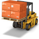 Forklift, warehouse Black icon