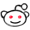 Reddit, pencil Black icon