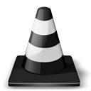 player, whack, traffic cone, Vlc Black icon