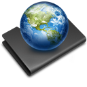 Folder, earth, Sites Black icon