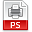 File, Extension, Ps DarkGray icon
