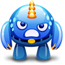 Blue, Angry, monster Black icon