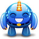 happy, Blue, monster Black icon