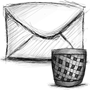 Trash, Email Black icon