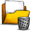Folder, Trash Gold icon