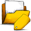 tag, Folder Gold icon